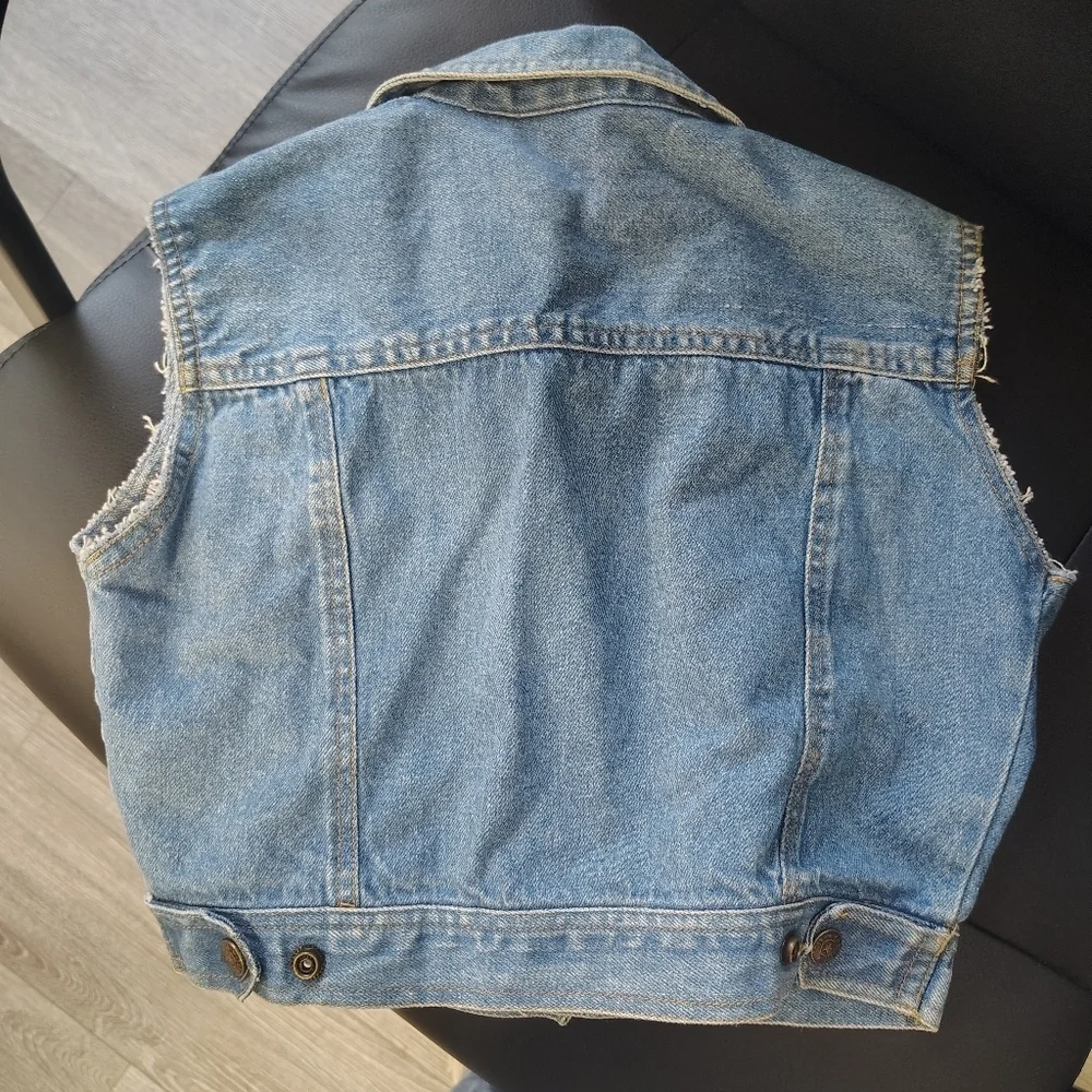 Confetti Kids Denim Vest with Plaid Lining 3T